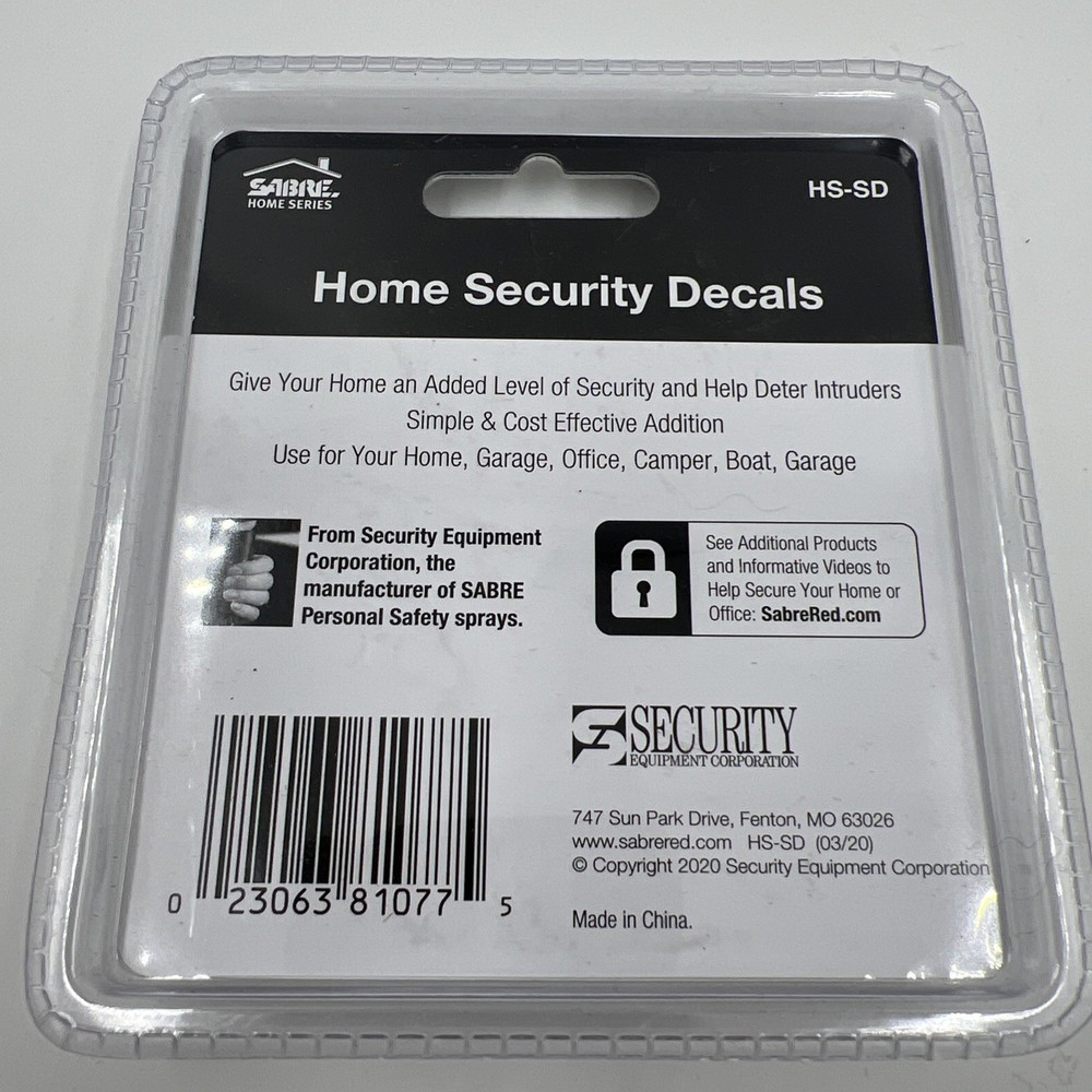 Security Decals Sabre System HS-SYS , New, Save