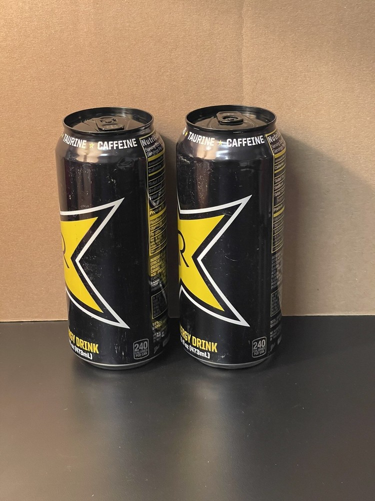Two (2) Rockstar Energy Blackout Full 16oz Cans