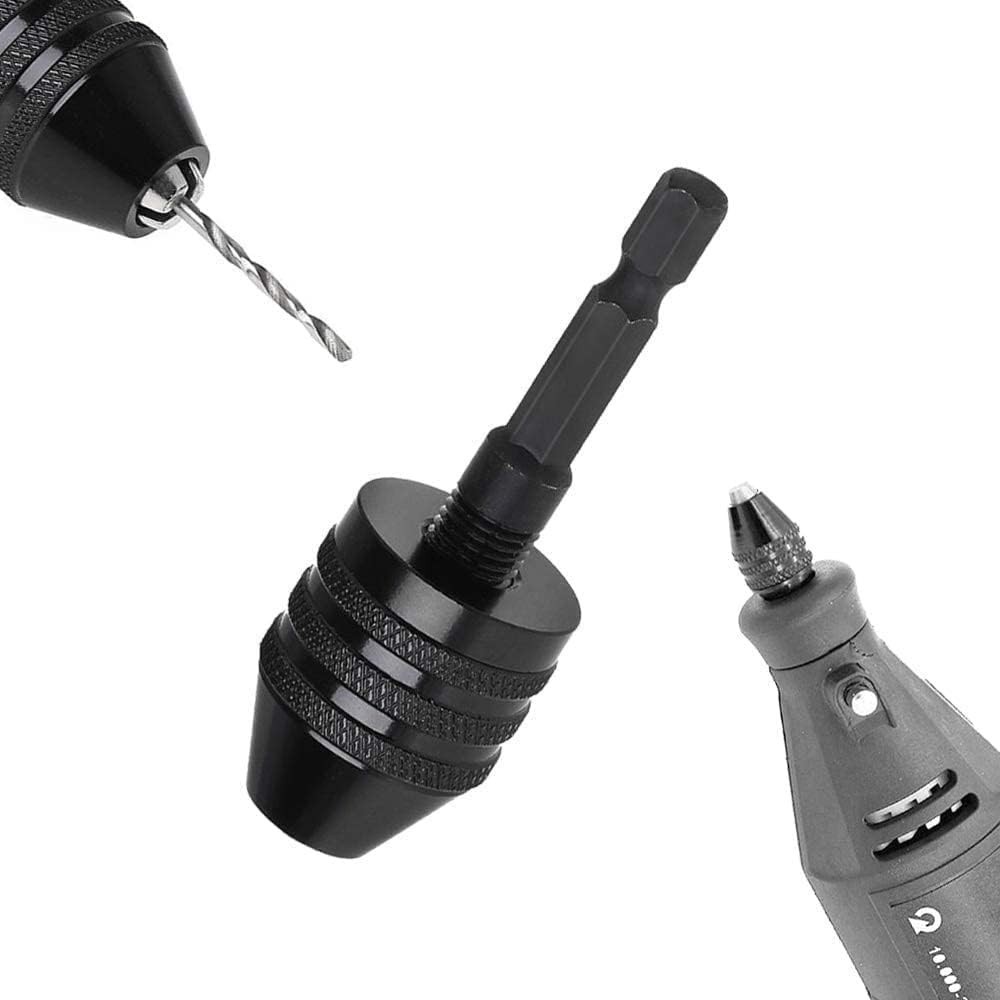 4Pcs 1/4"Hex Shank Keyless Drill Chuck Adapter Bit Quick Change Converter Driver