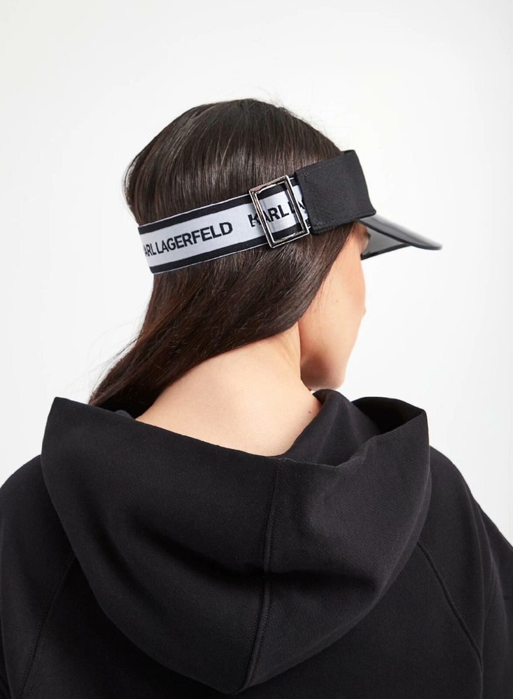 Karl Lagerfeld K/Ikonic logo-plaque visor hat