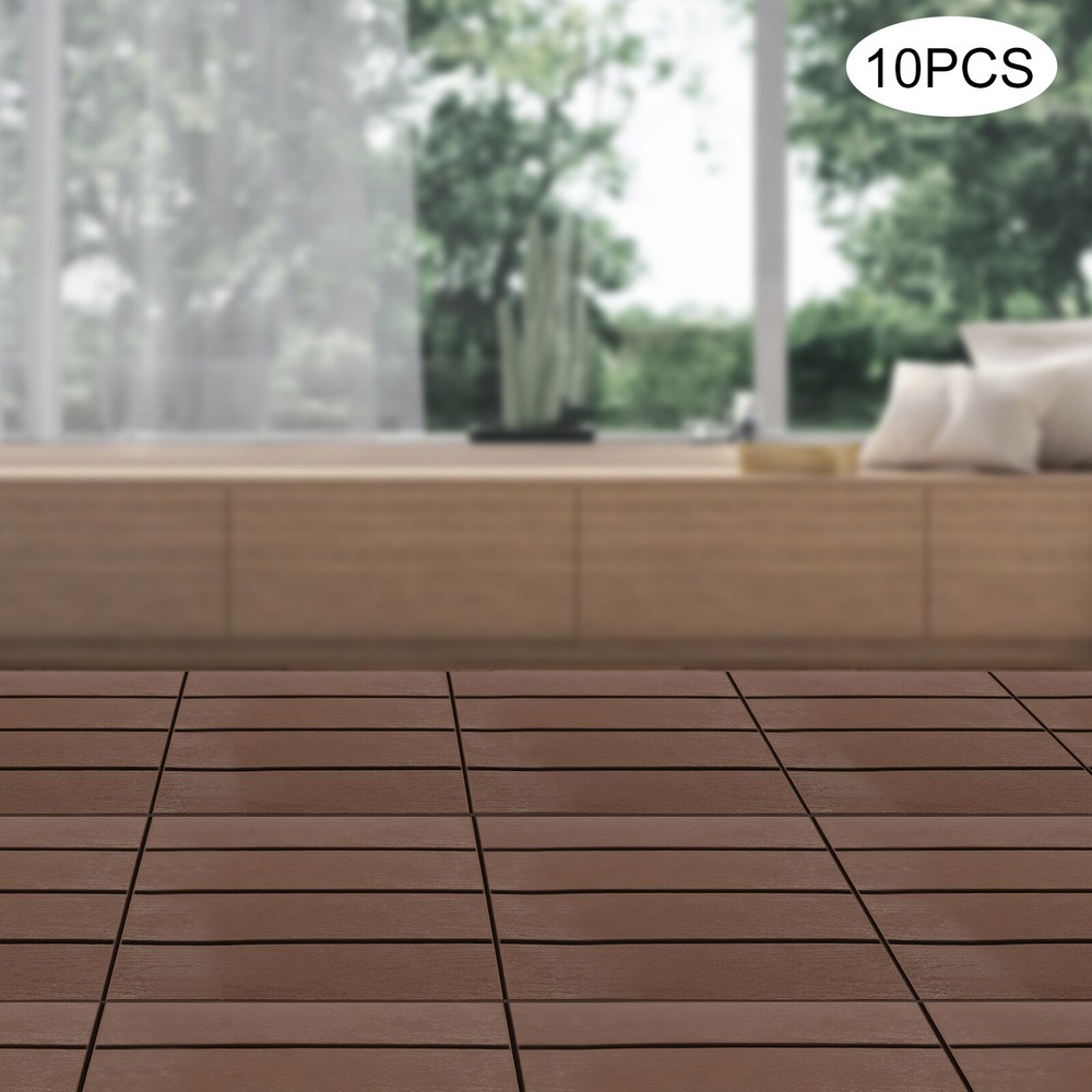12x12" Plastic Interlocking Composite Decking Floor Deck Tiles Bacony Pavers