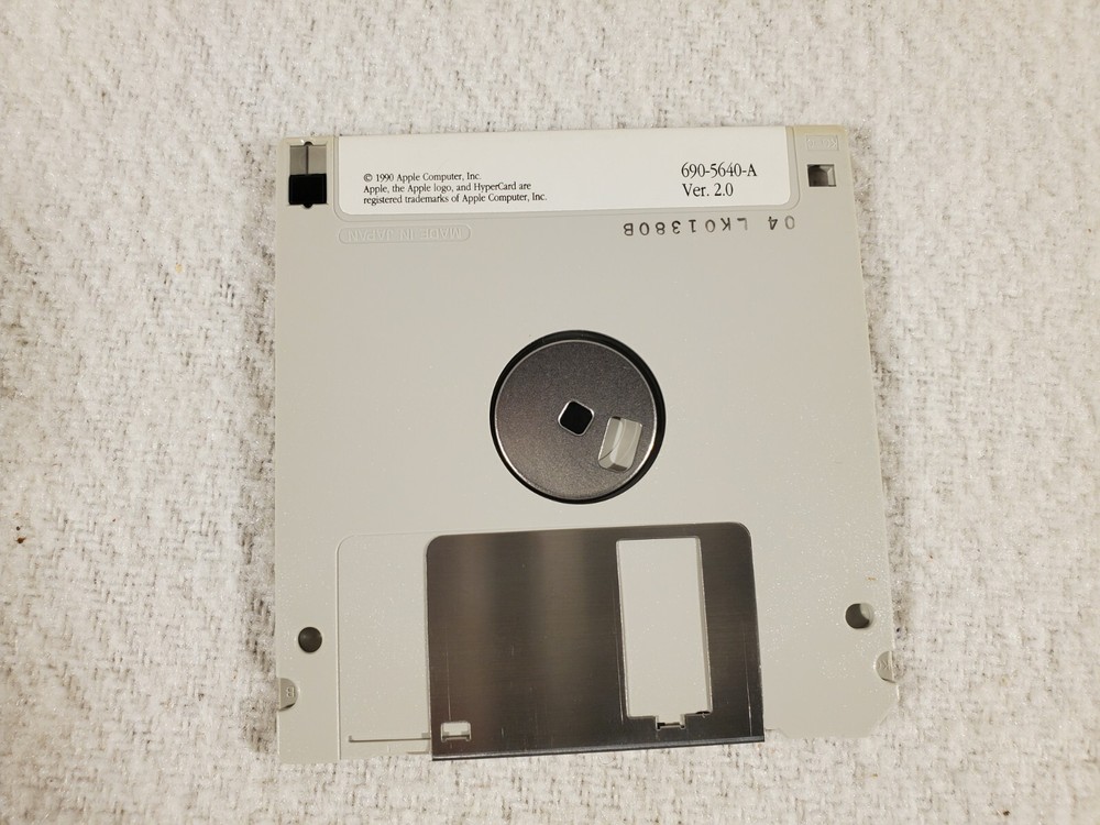 1990 Apple Macintosh HyperCard Program 690-5640-A Version 2.0 3.5" Floppy Disk