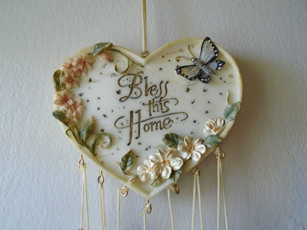 "Bless This Home" Ceramic Bird Wind Chime