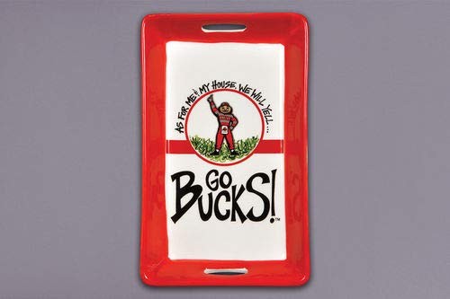 Ceramic Collegiate Handled Mini Tray Ohio State Serving Platter Dish Holder