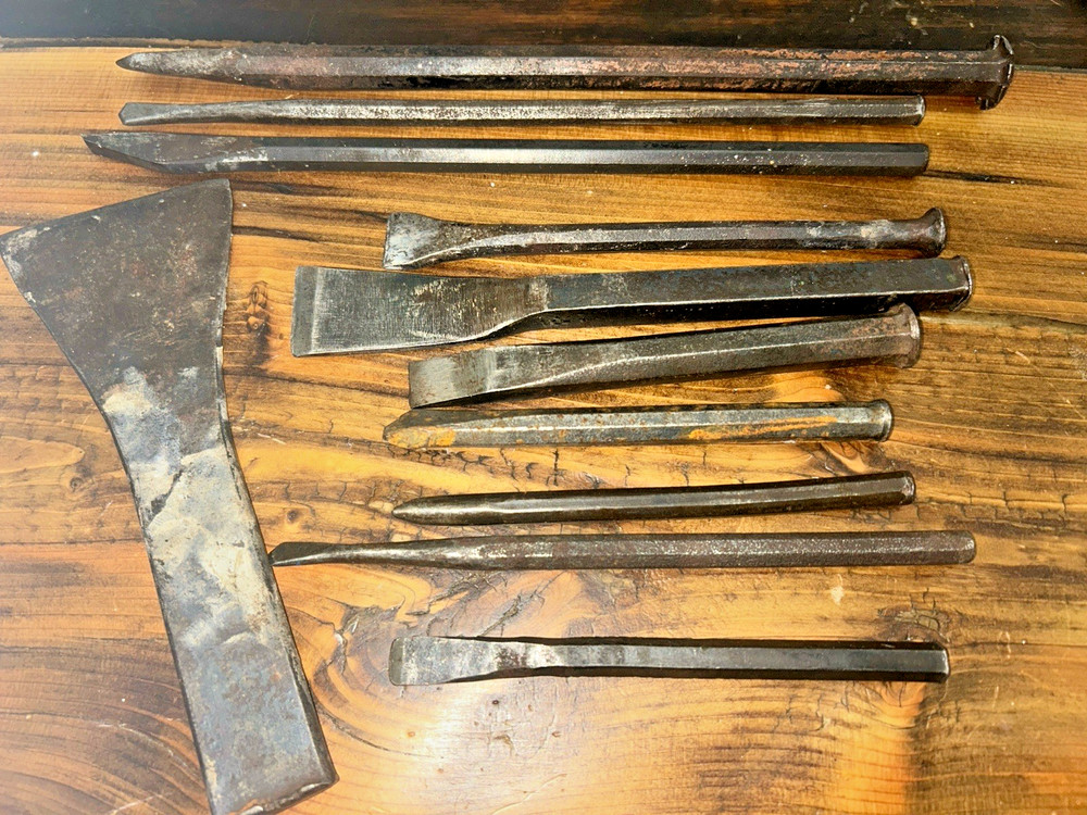 Cold Chisel  mixed size lot flat & cape chisels,machinist blacksmith tools (11)