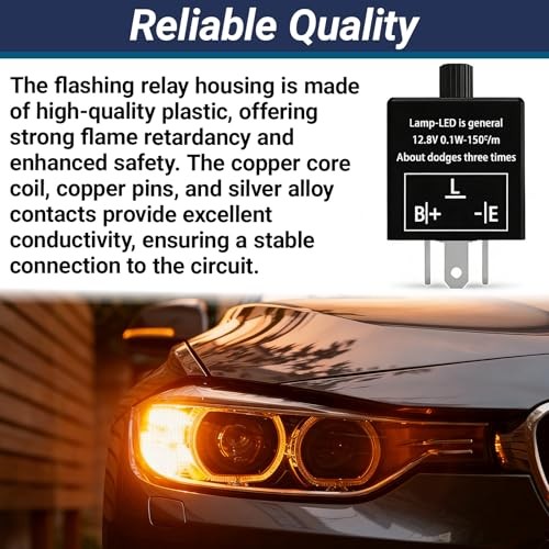 CF13 LED Flasher Relay Fix, EP34 3-Pin 12V LED Electronic CF13 Adjustable Black