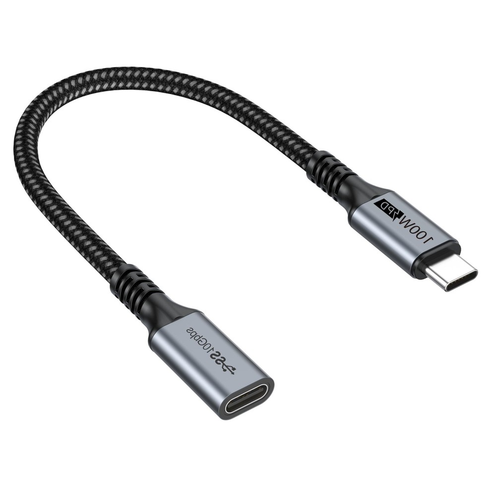 Small USB C Extension Cable 1FT, Short USBC Extender Cord (10Gbps) Grey