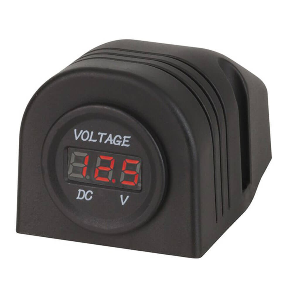 Simple Easy to Use Panel/Surface Mount LED Voltmeter 5-30VDC with Brackets