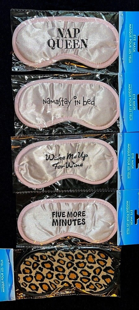 Sleep Mask Leopard Or Pink Satin With Sentiment Message