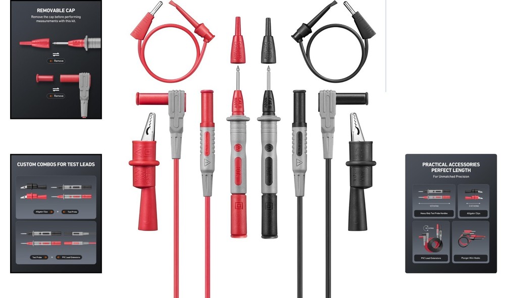 Professional 8-Piece Leads Set for Multimeters - 1000V, Ideal for DIY Users