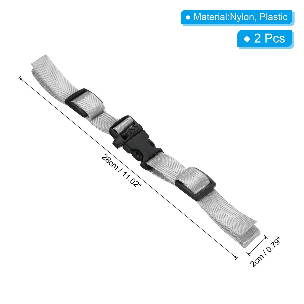 Backpack Belt Strap, 2 Pcs Adjustable Strap with Quick-Release Buckle, Grey