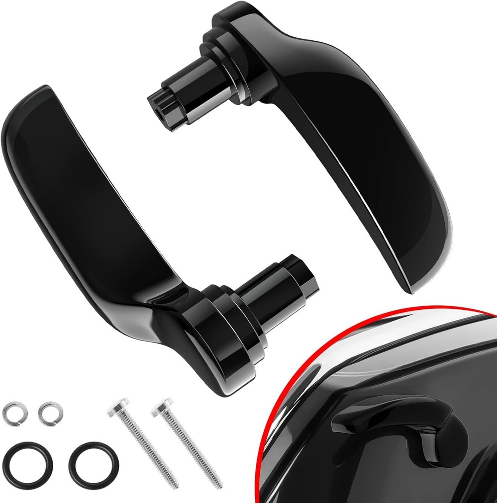 Gloss Black Saddlebag Latch Kit for Harley Davidson 2014-2024 Models - Durabl...