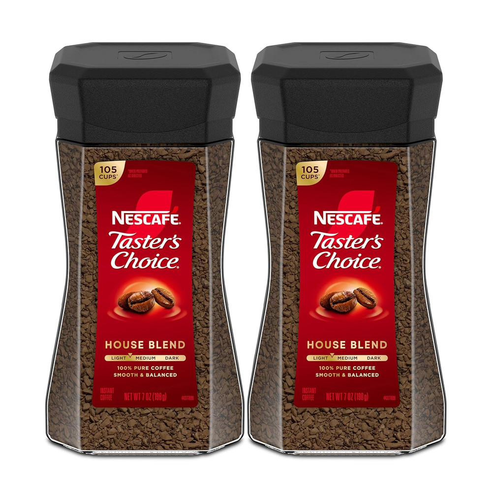 Instant Coffee Light Medium Roast House Blend 2 Jars 7oz Each