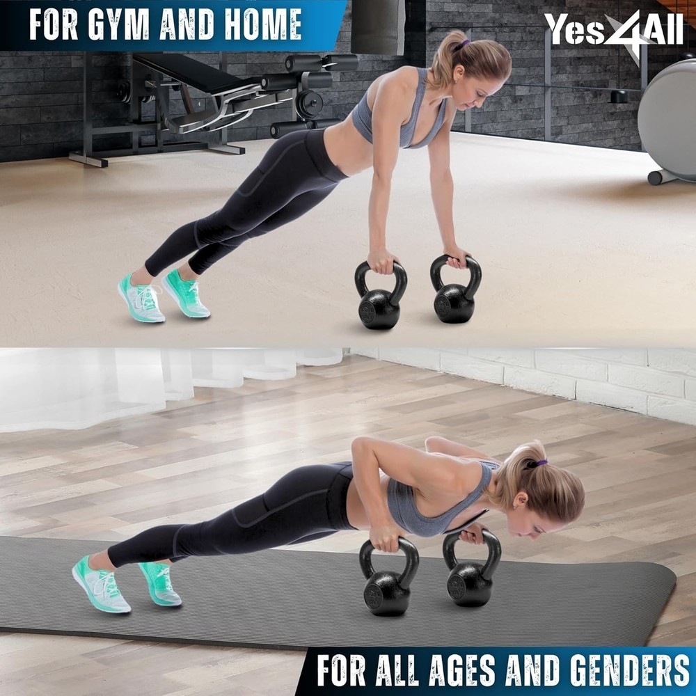 Versatile Cast Iron Kettlebell Set for Strength Training – 5-80 Lbs Options