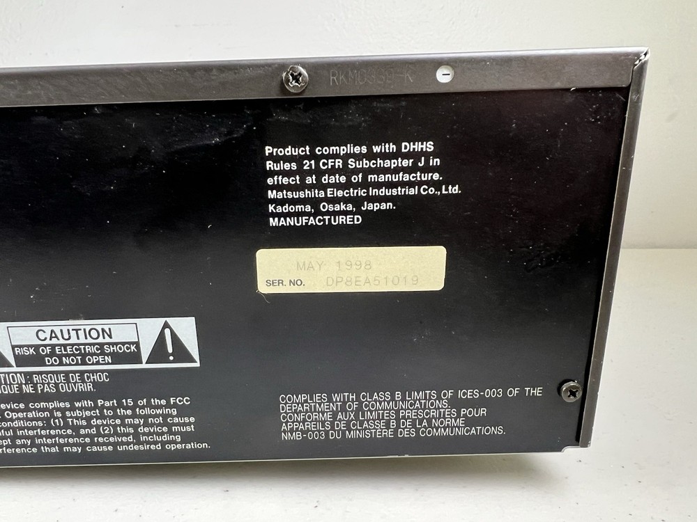 Technics SL-PD888 5 Disc Carousel CD Changer-No Remote-1998-Tested/Working