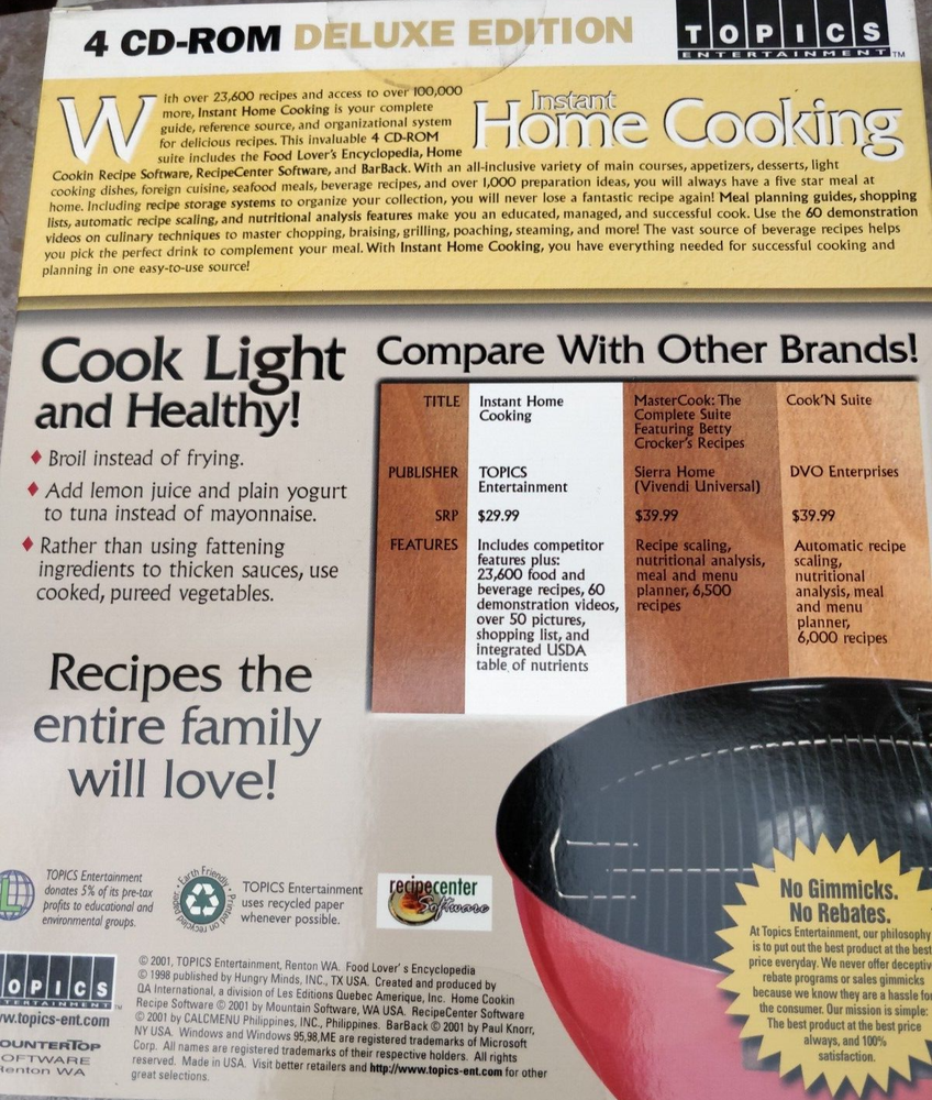 Instant Home Cooking Deluxe Edition Software
