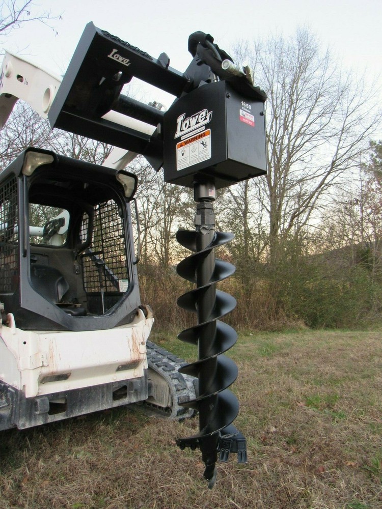 Lowe 1650 Hex Auger Drive Attachment with 9" Wide Bit Fits Skid Steer Loader