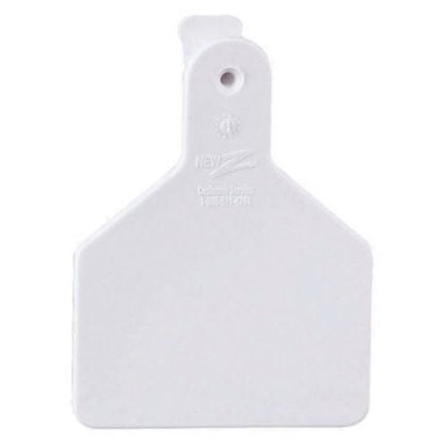 Z Tags 25 Count 1-Piece Blank Tags for Calves, White