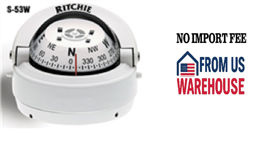 Ritchie Explorer 2-3/4in Surface Mount Compass, White – S-53W