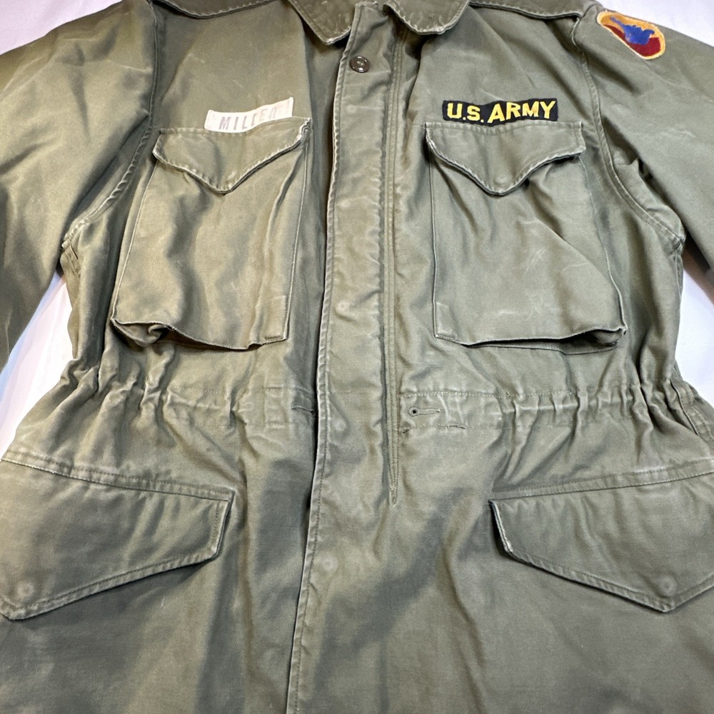 Vintage U.S. Army Miller Shell Field Jacket Green Military Medium Regular