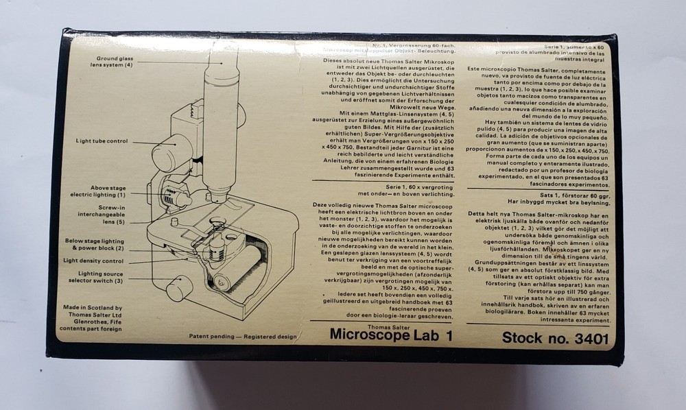 1970s Vintage Microscope Thomas Salter Lab 1