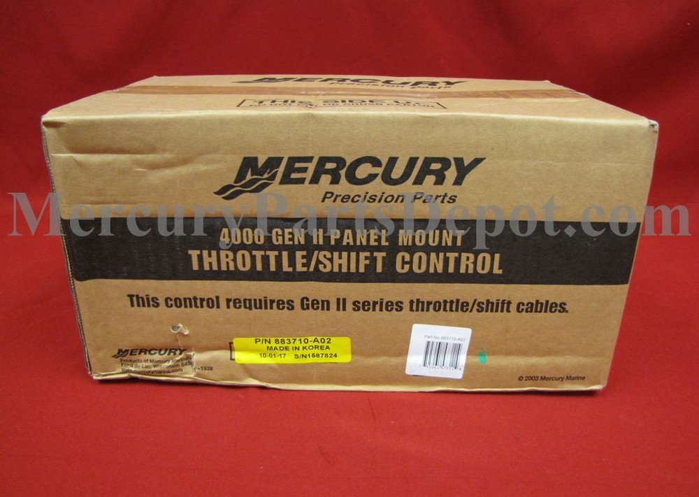 Mercury Outboard Panel Mount Remote Control -Gen II - Lock Bar - 883710A02 - New