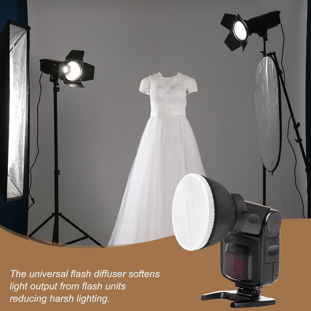 2pcs 6.3" x 6.3" Soft Mini Flash Bounce Diffuser Cap, for Flashlight, White