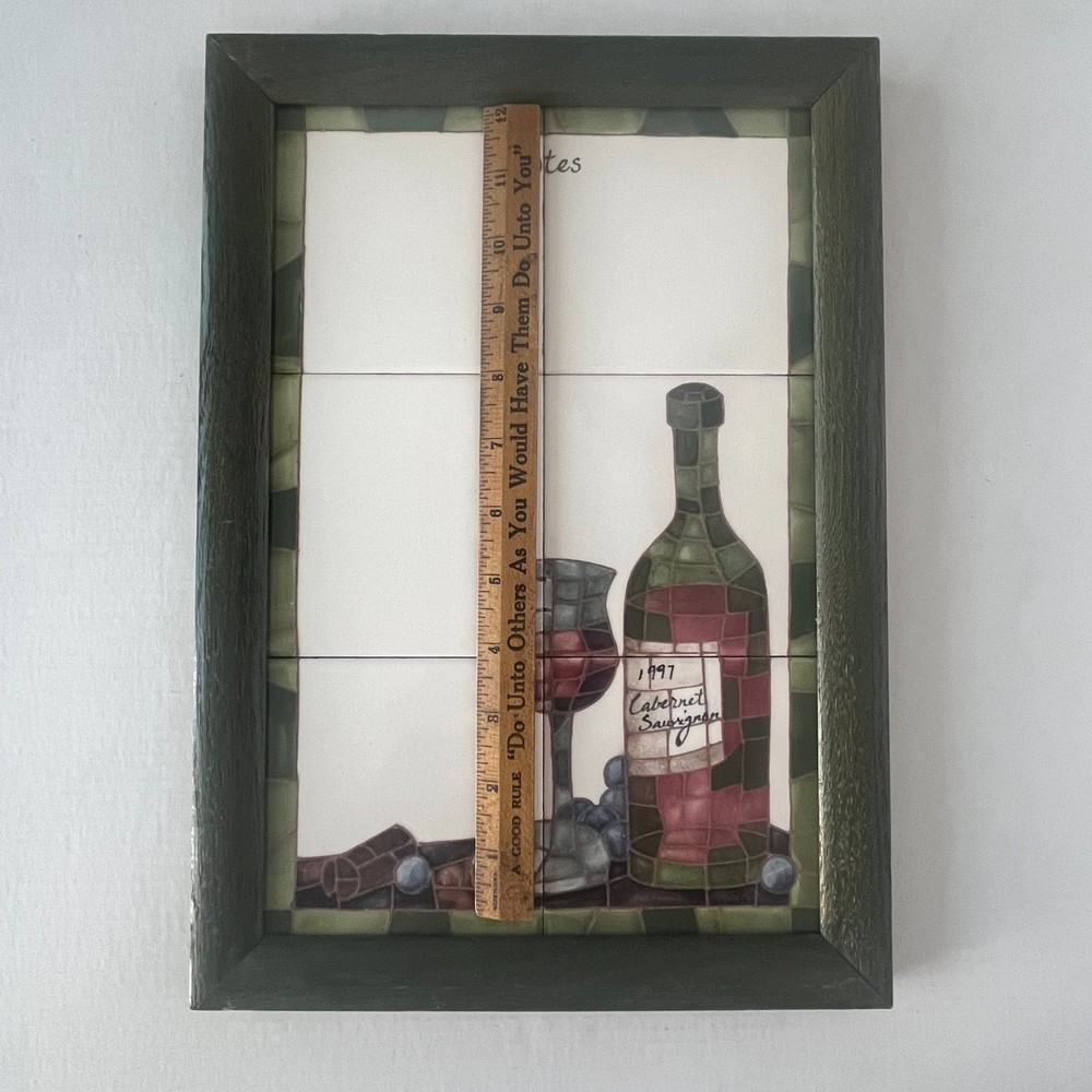 1997 Cabernet Wine Write on Wipe Off Notes Ceramic TILES Framed Empty Nest