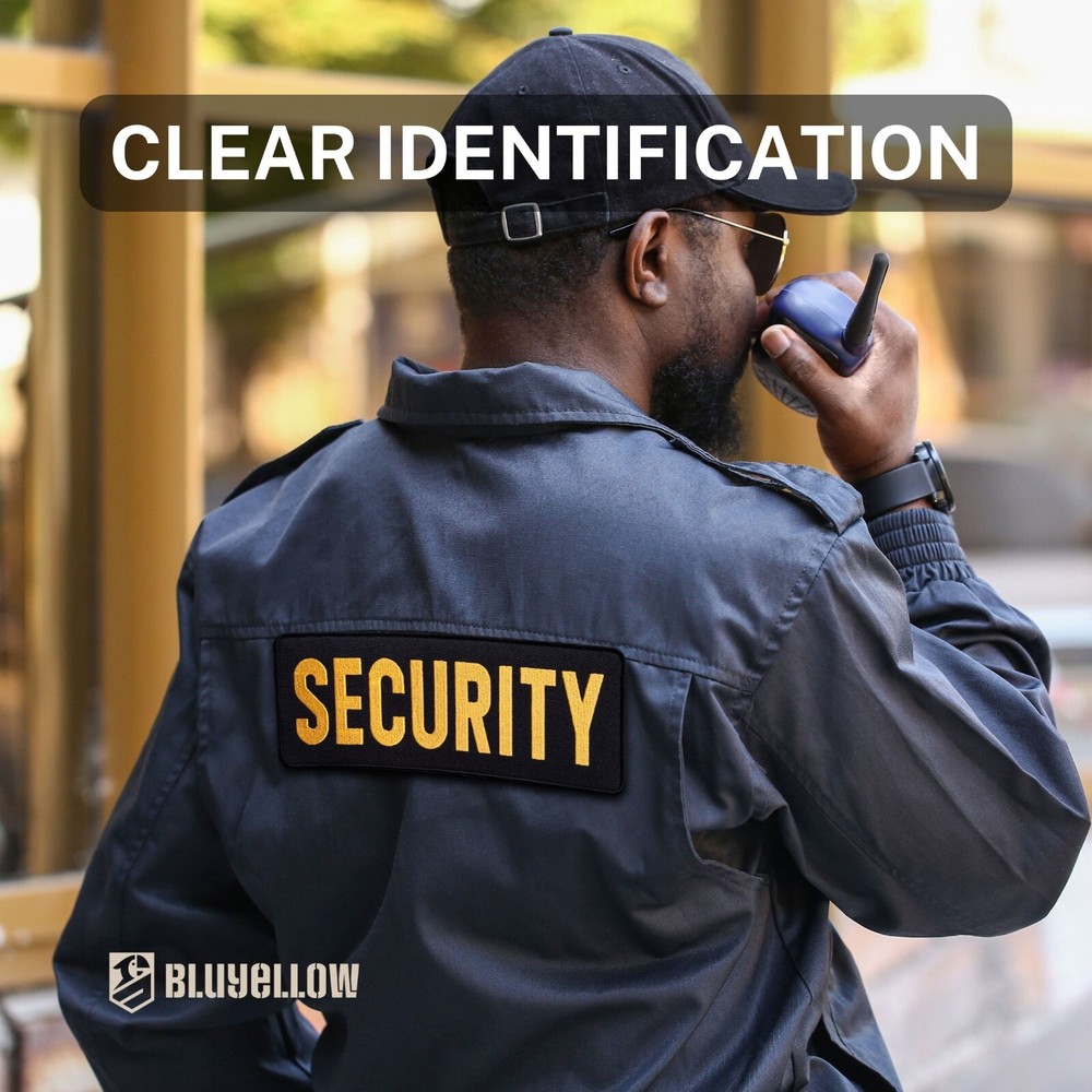 2-Piece Embroidered Security Patch for Vest, Jacket, Hook & Loop, Large & Small