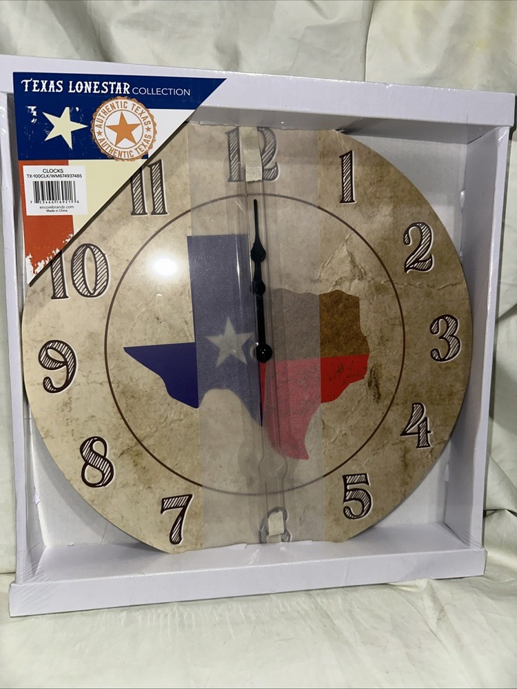Texas Lonestar Collection Clock 11 Inches