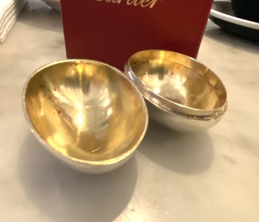 Cartier Sterling Silver Pillbox. Egg Box