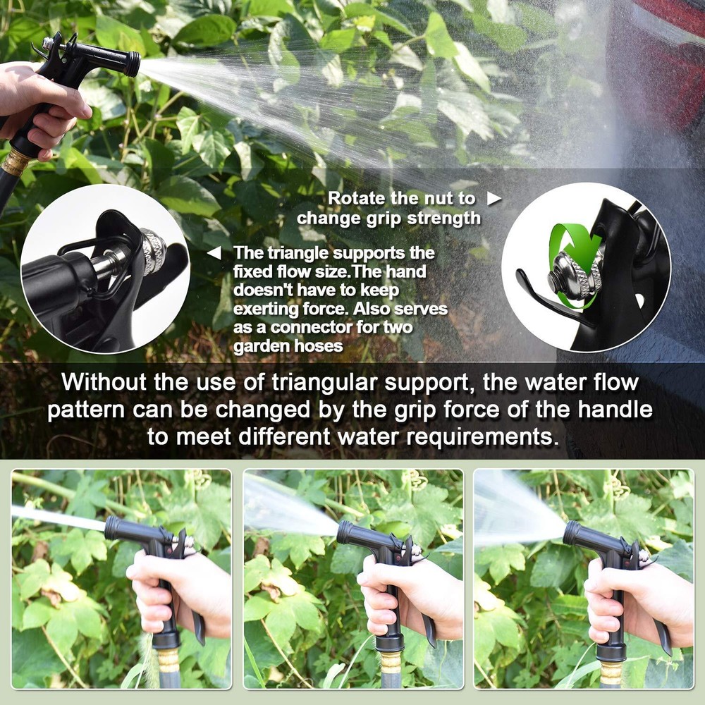 Hose Nozzle 2 Pack,Full Size Pistol Grip Water Nozzle Spray with Threaded Front