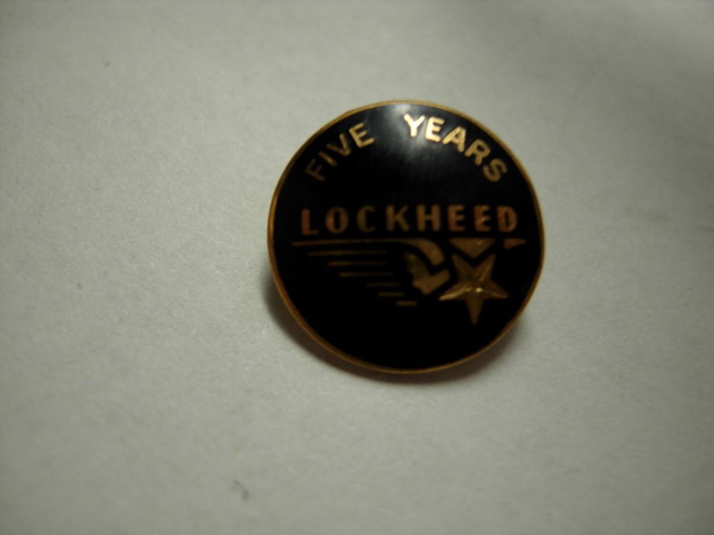 Lockheed Aircraft 5 Year Employee Service Pin Leavens Maker - PB