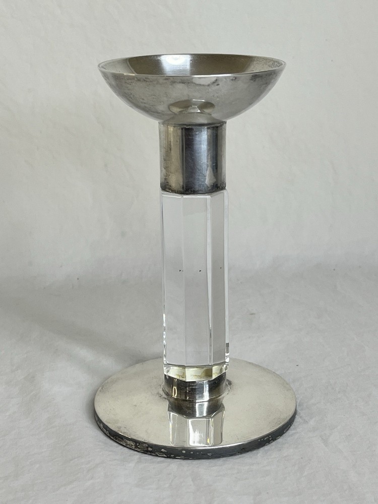 Vintage Silverplate and Crystal Candlesticks
