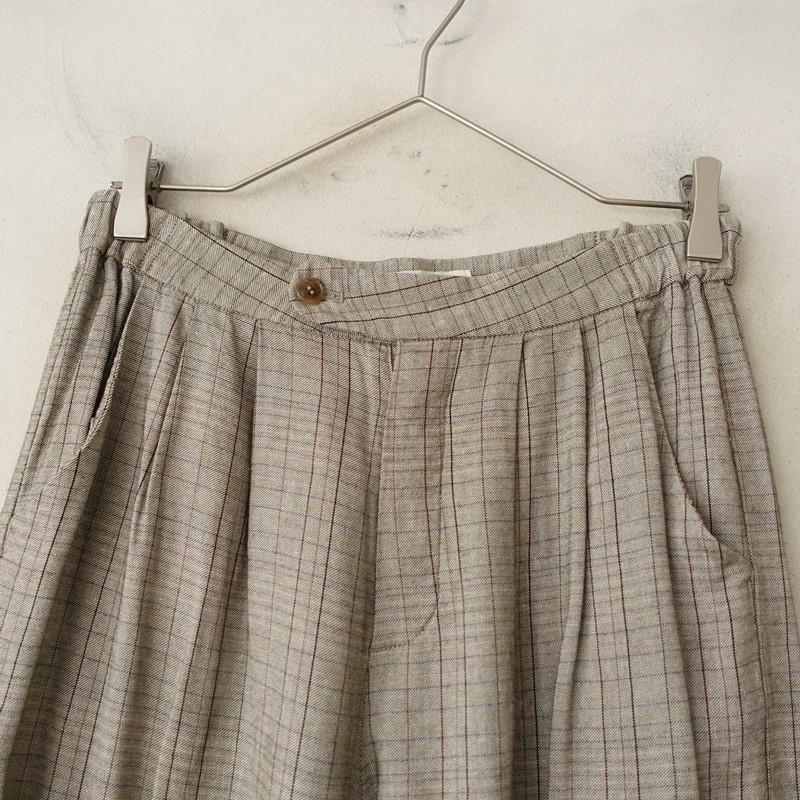 Lisette Linen-Blend Graph Check Jogger Pants Size 38