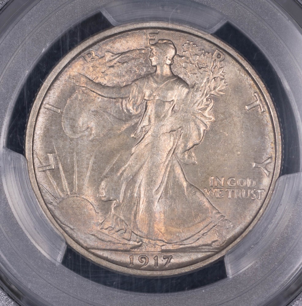 1917 S Half Dollars Liberty Walking PCGS MS-63 Reverse