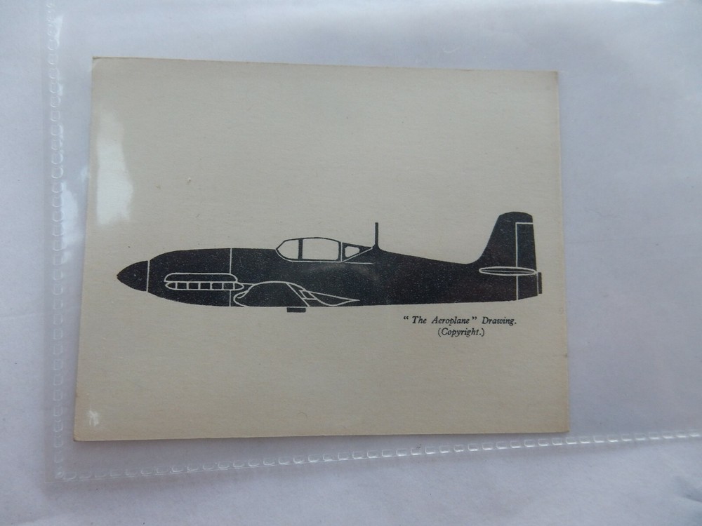WW2 ERA SMALL RECOGNITION CARD   TYPE  ?    9 X 8 CM  / Fighter