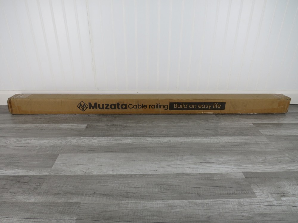 Muzata 1P 42"x2"x2" Black Level Post Drilled Side Mount Cable Railing PF02 BH4L