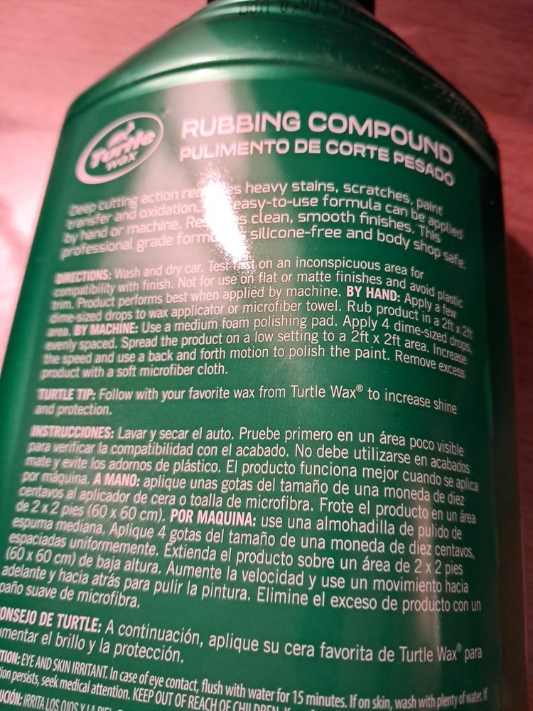 Rubbing Compound Turtle Wax 18oz Bottle