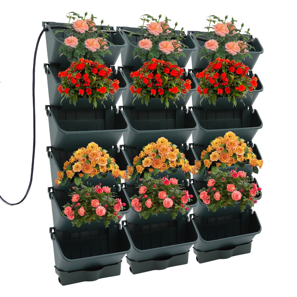 18-Pot Self-Watering Planter Wall-Mounted Automatic Irrigation System for Plants