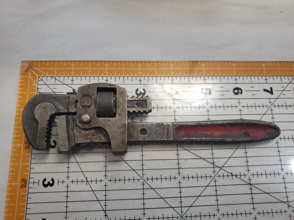 Vintage Dunlap Germany Pipe Monkey Wrench Hand Tool 8" Adjustable