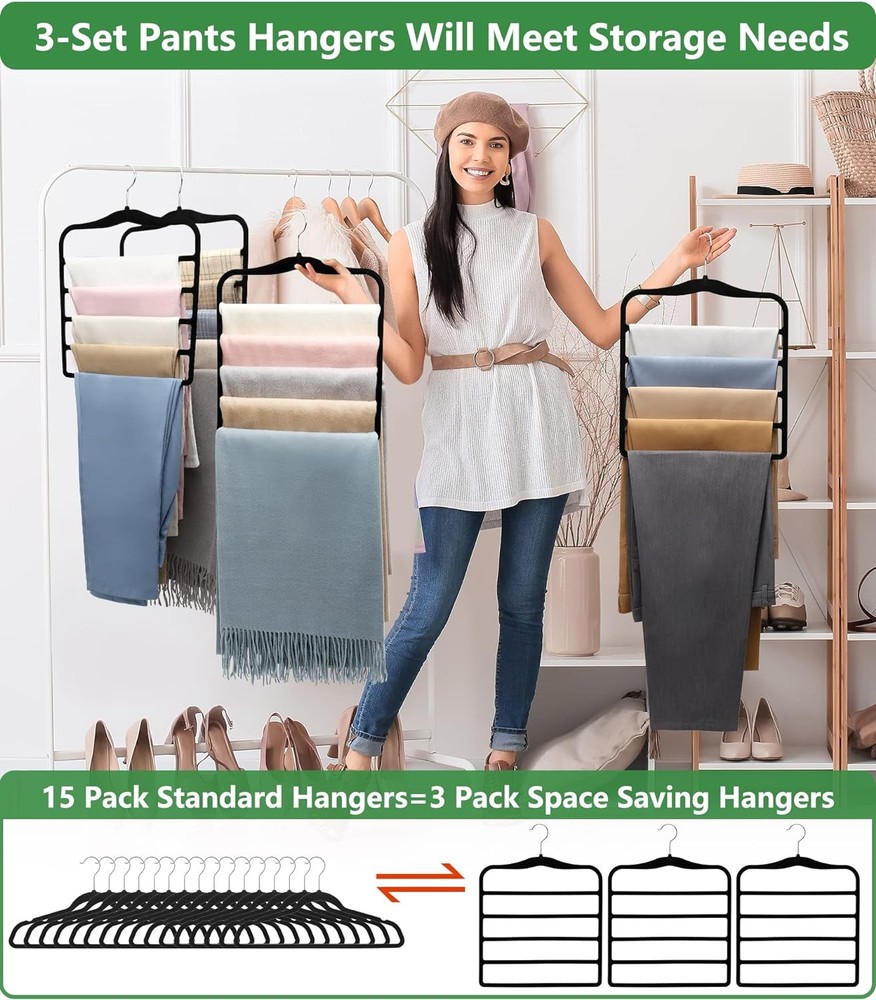 Closet Organizers and Storage,3 Pack Organization Storage Large, Black
