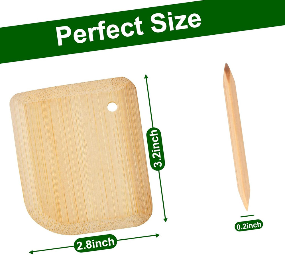 Bamboo Pan Scraper, Pot Scraper, Food Scraper, Kitchen Scraper Tools for Cast Ir