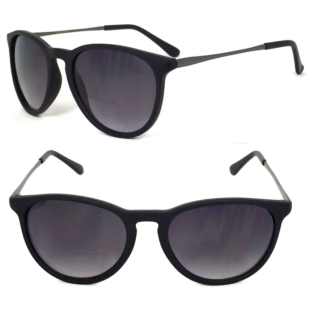 Square Frame Inner Bifocal Sunglasses Sun Reader Rubber Frame 55 mm