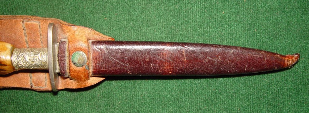 Vintage Possible German WWII Stag Handle Double Edge Boot Dagger -