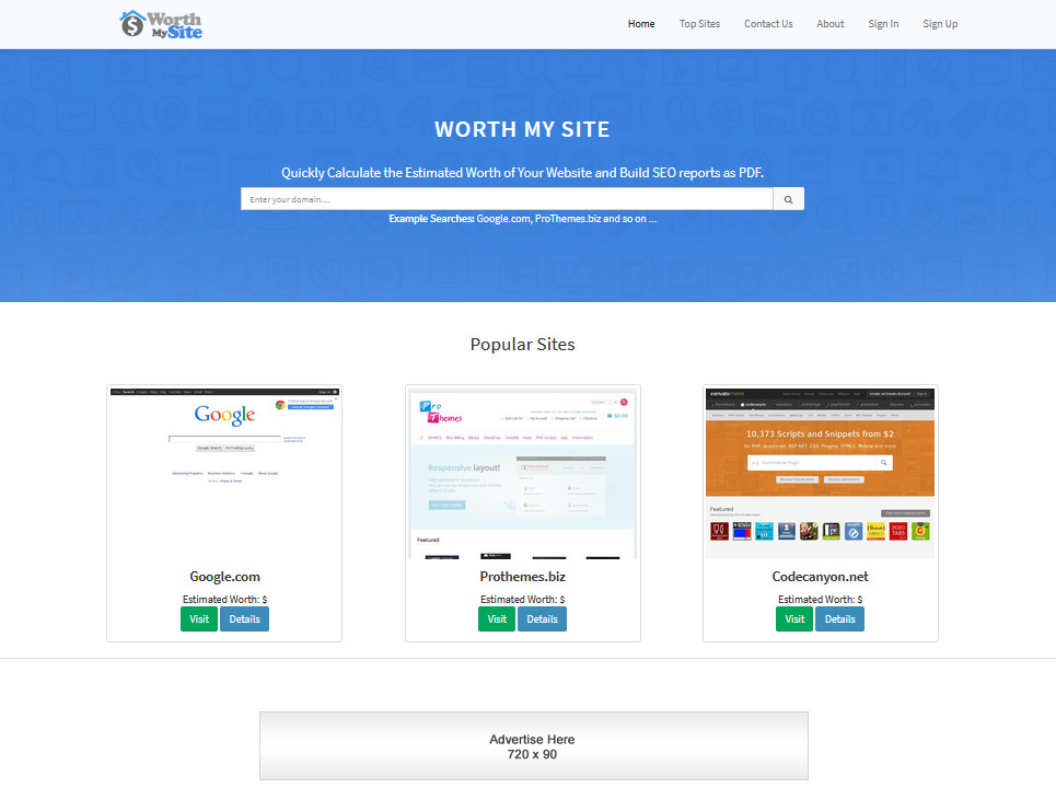 Website Value Calculator Website + Free Installation + Hosting