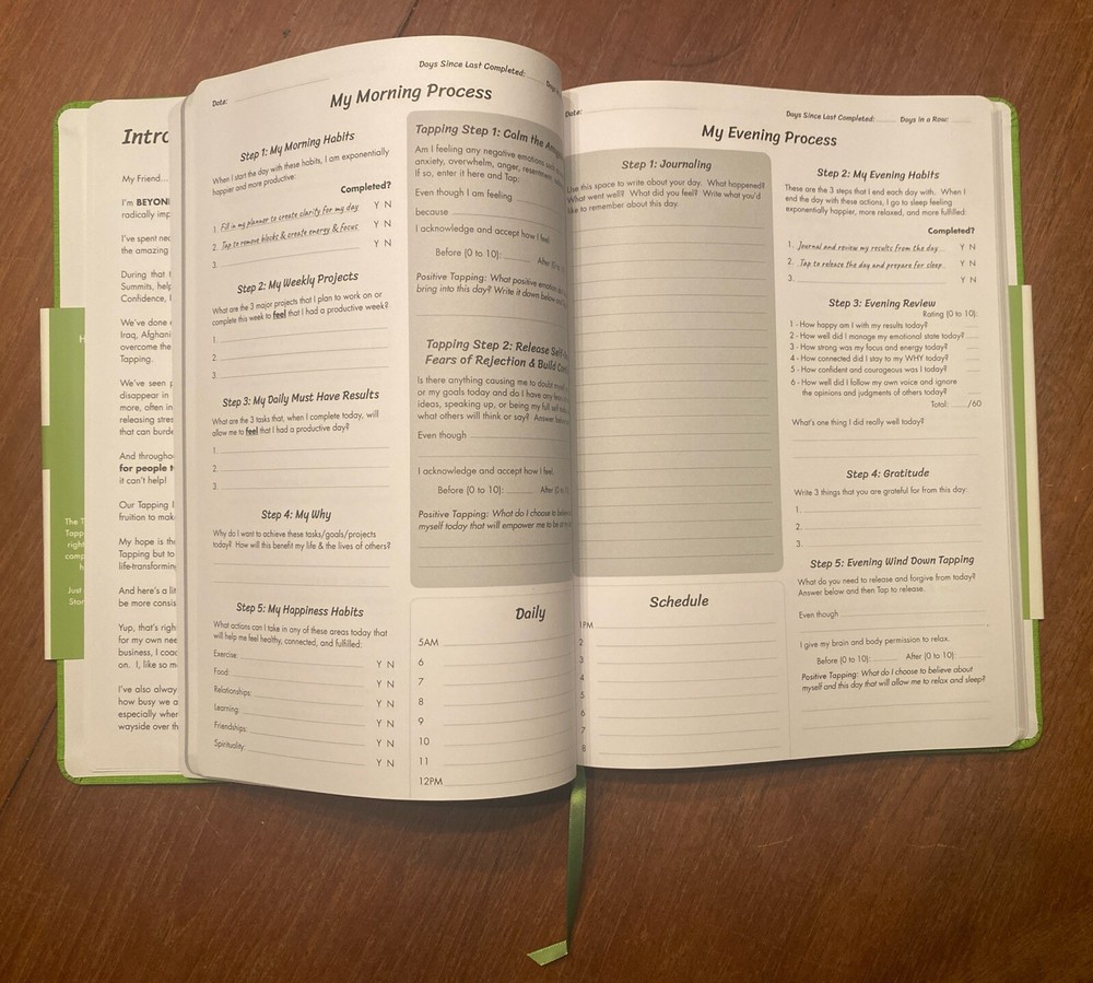 The Tapping Solution Planner Journal by Alex Ortner Green Diary EFT Notebook