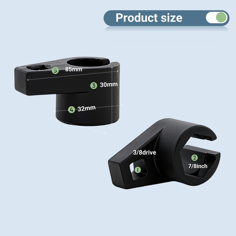 AP1822F 3/8 Drive 7/8 Inch Oxygen Sensor Socket Offset Chrome Steel Tool