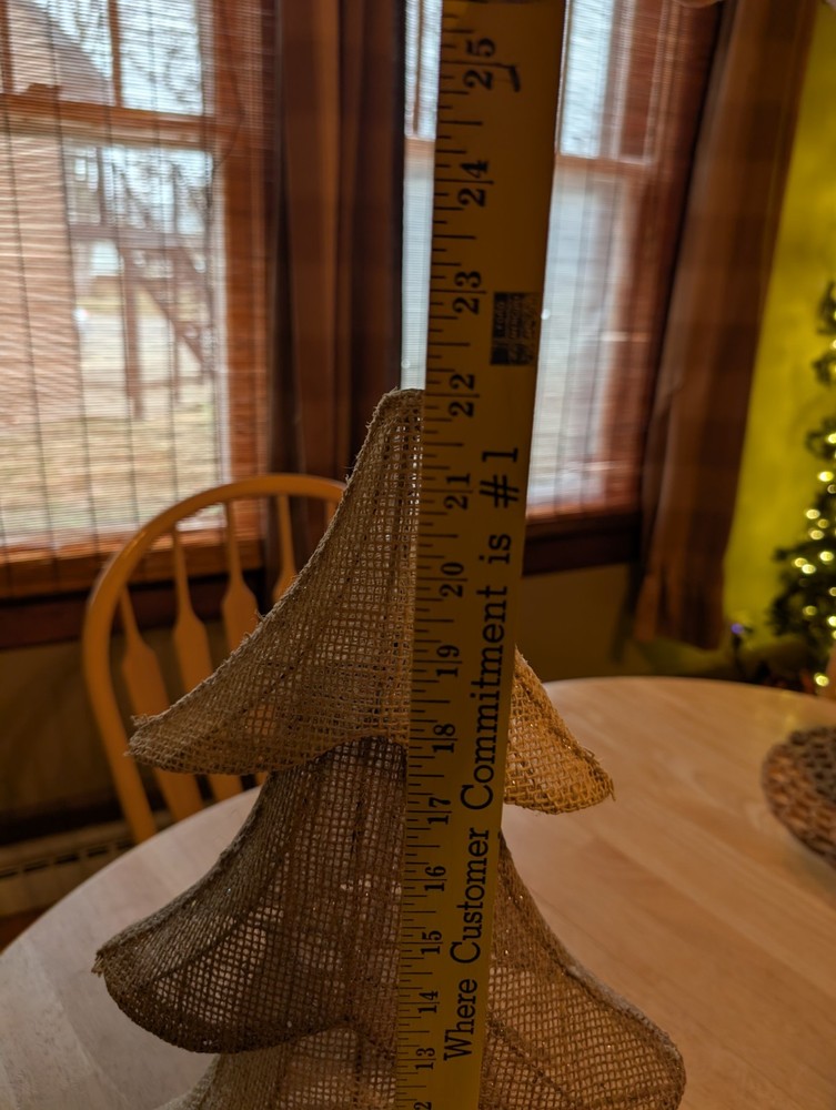 Tabletop Burlap Christmas Tree with Lights