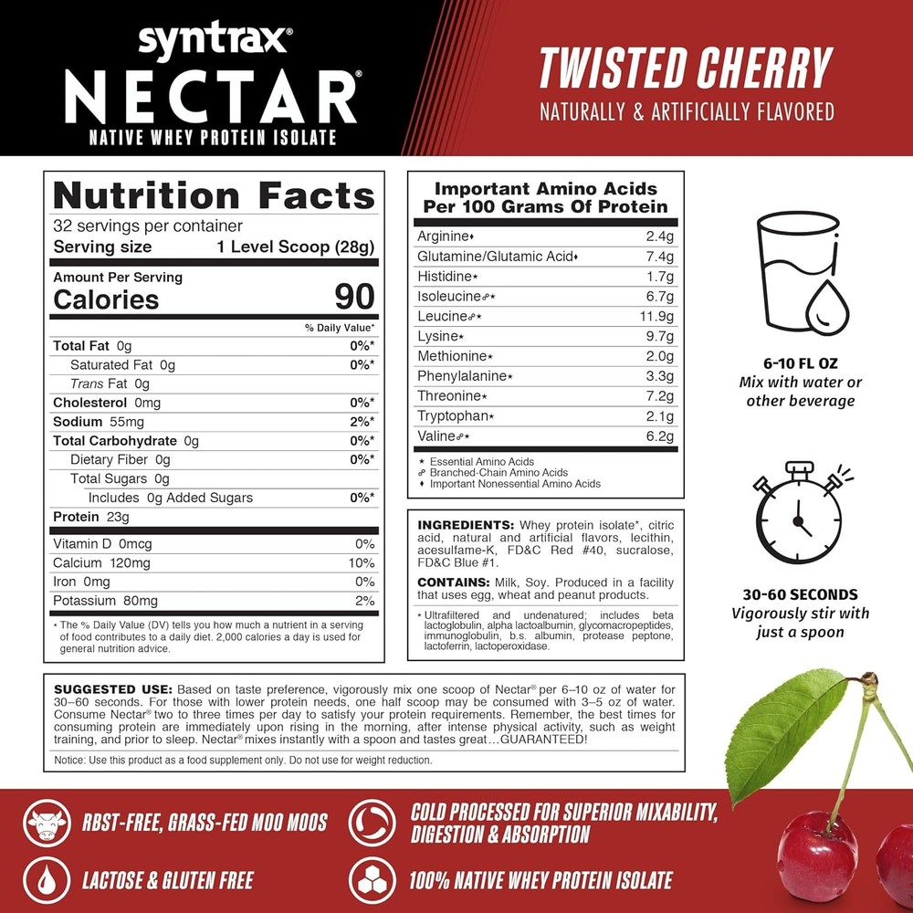 Syntrax Nectar 2lb Protein Powder - Twisted Cherry